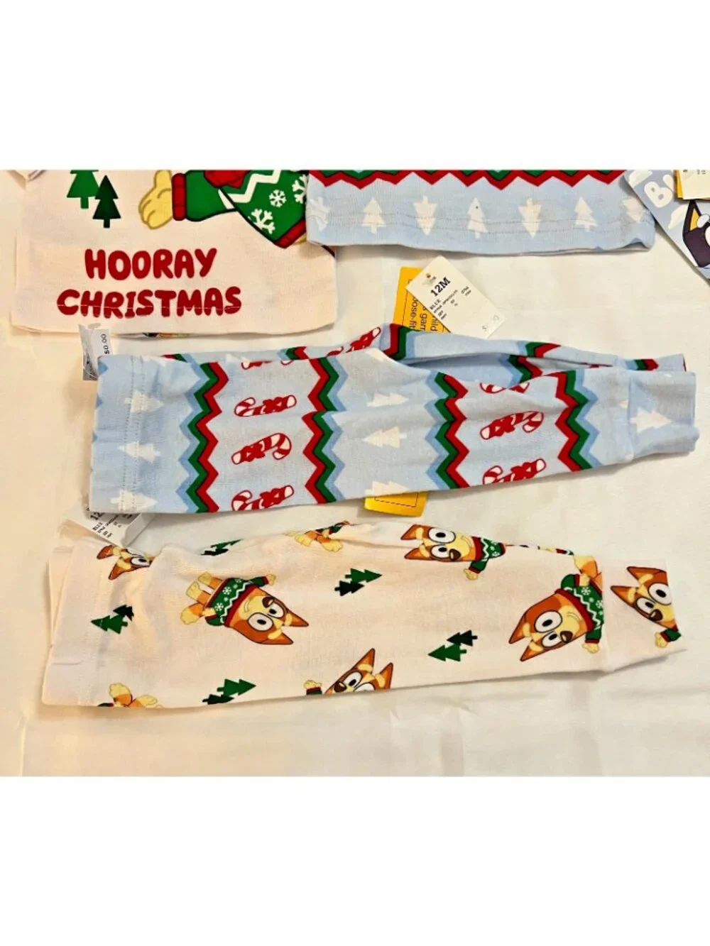 Bluey Bingo Hooray Christmas 2 Pair Pajama Set Sz 12M Toddler NWT